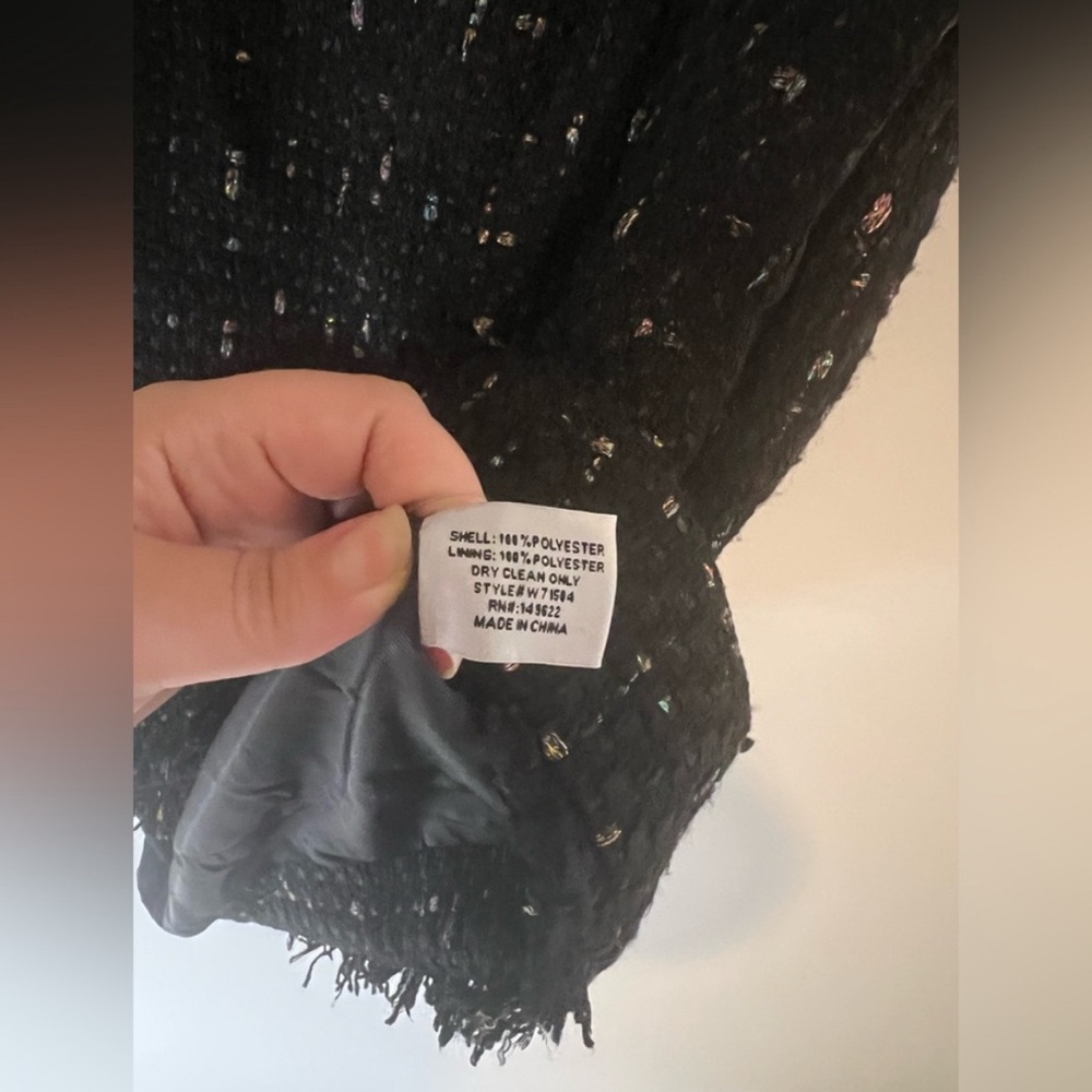 Walter Baker Bethani Tweed Mini Dress – Black Bouclé Shift – Size 2 NWT - Picture 12 of 12